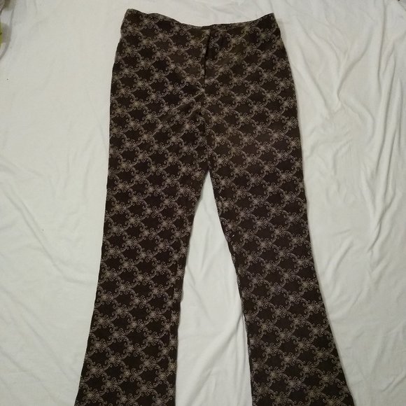 Brown & gold pants w/ embroidered pattern🤎💛 - Picture 1 of 5